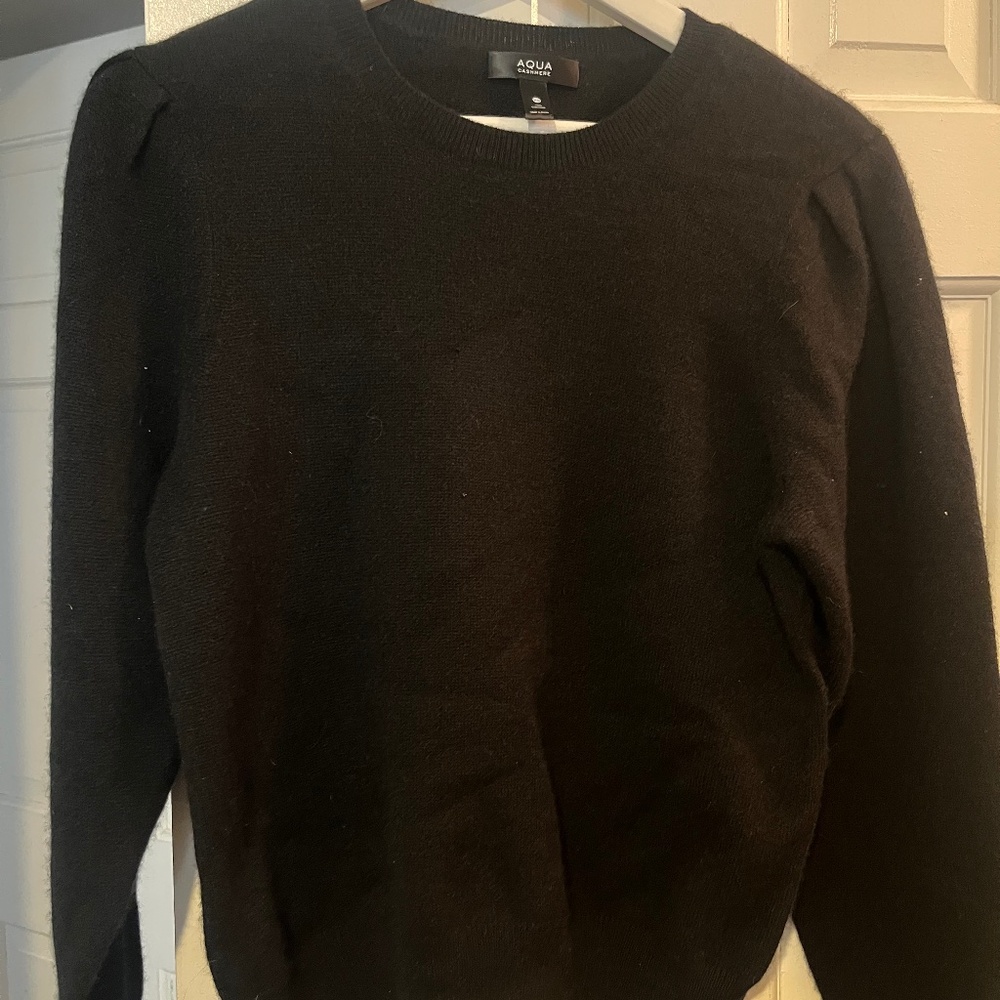 Aqua Cashmere Top Small Black